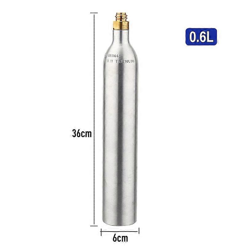 ソーダボトルシリンダー、0.6Lソーダ水タンクアルミCO2シリンダー、TR21-4バルブ付き、炭酸淡水飲料詰め替えソーダメーカー
