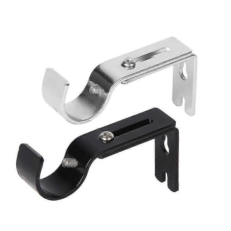 Adjustable Wall Brackets, Adjustable Curtain Bar Brackets, Curtain Bar Brackets With Screws(4pcs, Black+silver) Z