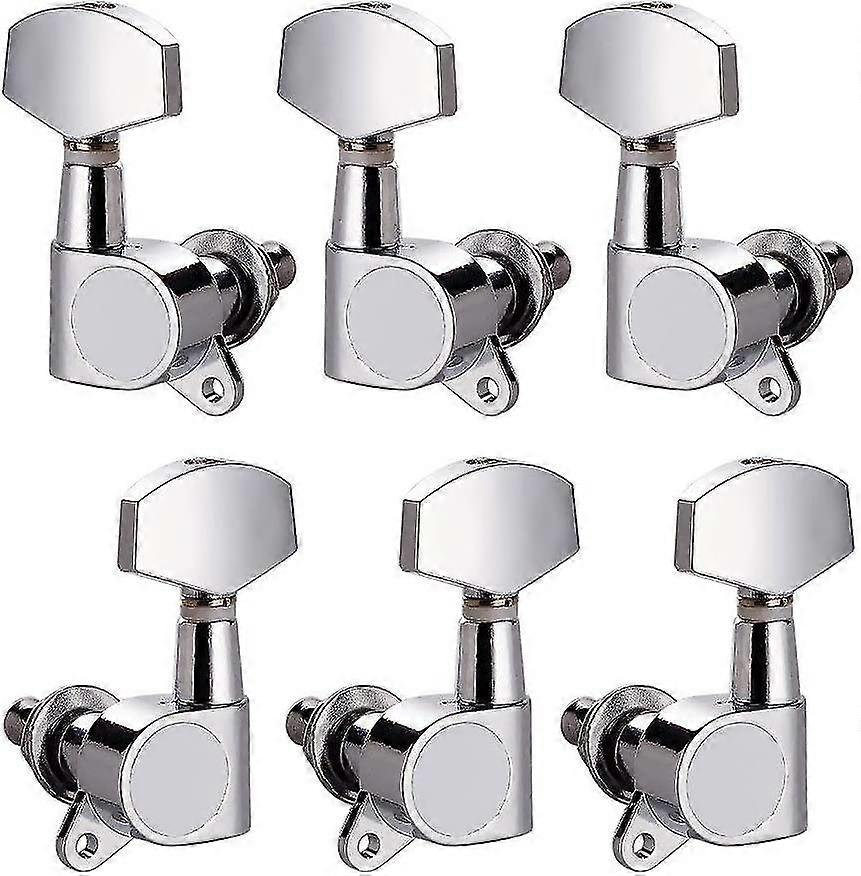 6pcs Guitar String Tuning Pegs 3l3r Chrome Tuners Guitar Machine Heads For Electric Guitar