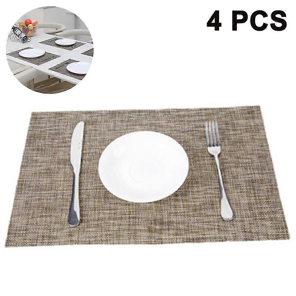 4-piece Set Heat-resistant Stain Resistant Placemats For Kitchen Table