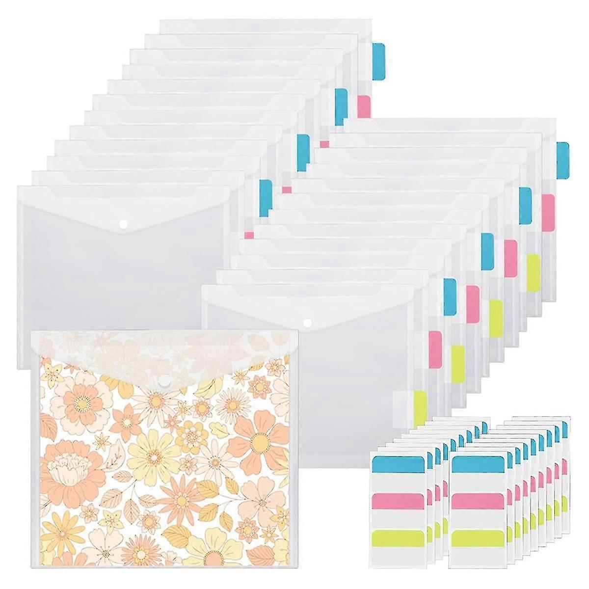 50 قطعة تخزين ورق القصاصات مع تصميم مشبك ، صندوق تخزين ورق القصاصات مع 60 ملصقا لعقد ورق سجل القصاصات