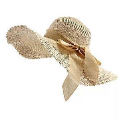 Net Red Straw Hat,Female Summer Beach Seaside Outing Sunshade Holiday Sun Protection Big Brim Big Edge Cool Hat Sun