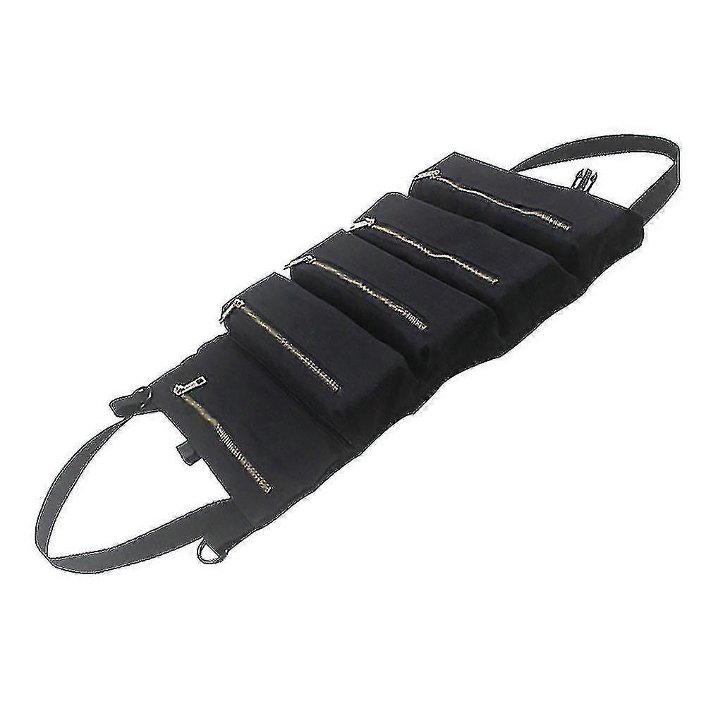 Portable Canvas Zipper Pockets Tool Roll Wrench Screwdriver Storage Bag Case Jikaix