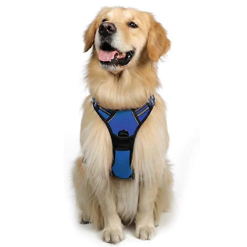 No-Pull Dog Harness Padded Adjustable Pet Vest Harness,blue L