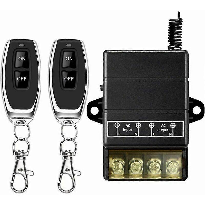 Wireless Remote Switch, AC 110V/220V/230V/240V RF Remote Control Switches for Pump Security Systems, Curtain Barriers, etc. with a radius of 328 feet
