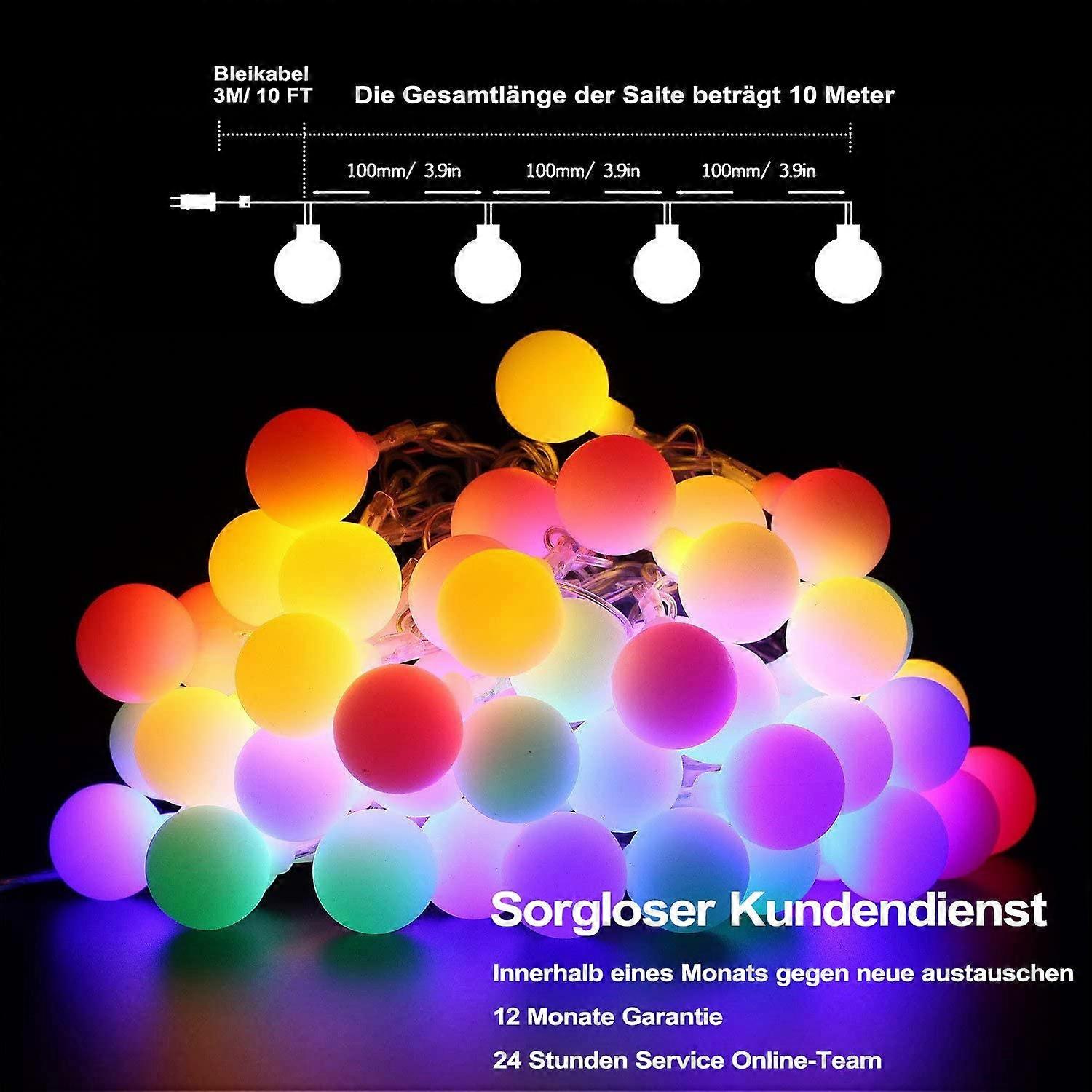 Spherical String Lights, 8 Modes 100 LED   (Multicolor)