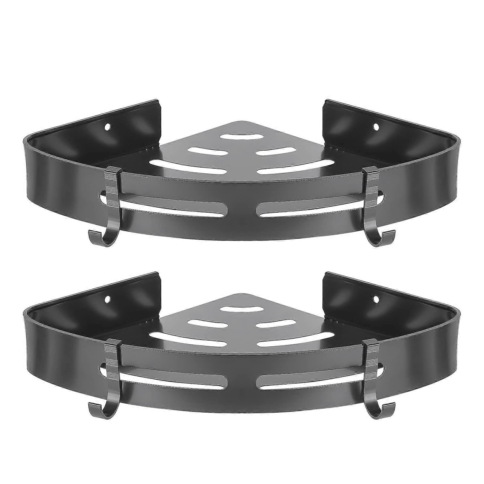 Shower Corner Shelf,Adhesive Bathroom Shelf Organizer (Black)