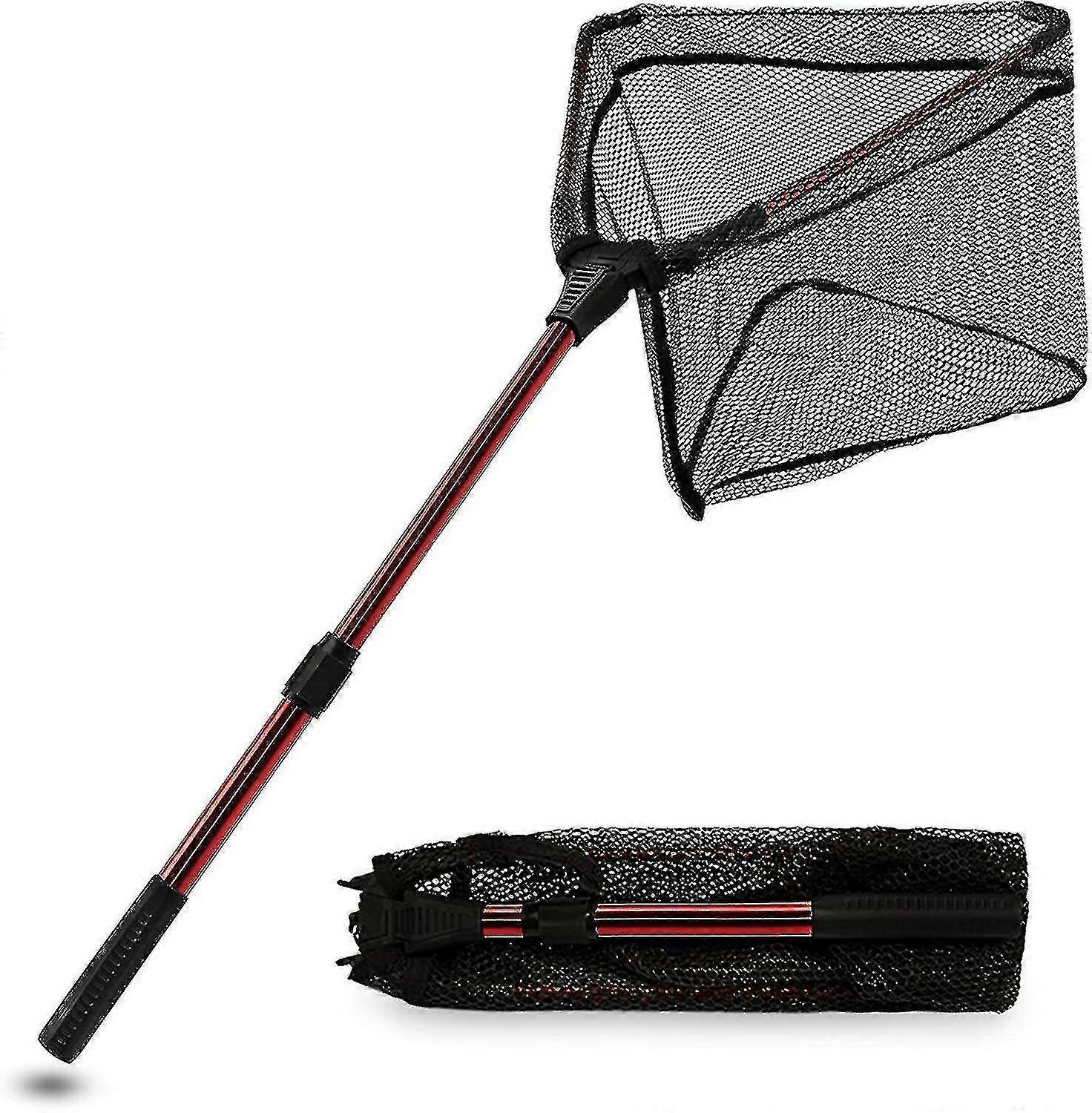 Fishing Landing Net,foldable Collapsible Fishing Landing Net,aluminium Alloy Extendable Pole With Anti-skid Rubber Handle,easy Catching And Releasing