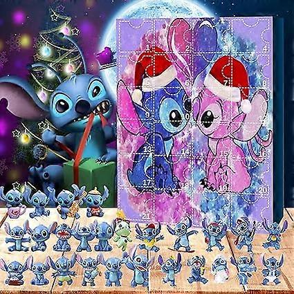 Calendar drăguț de Advent cu desene animate 2023, Calendar cu numărătoare inversă pentru minifigurine, Calendar de 24 de zile de Advent, 24PCS Minifigurine drăguțe de desene animate Păpușă Crăciun Stoc de vacanță