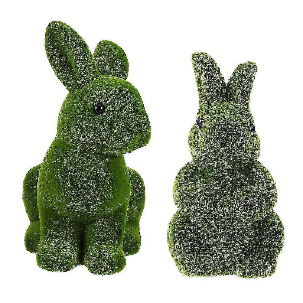 2pcs Easter Rabbit Adornment Garden Bunny Model Wedding Scene Layout Decor