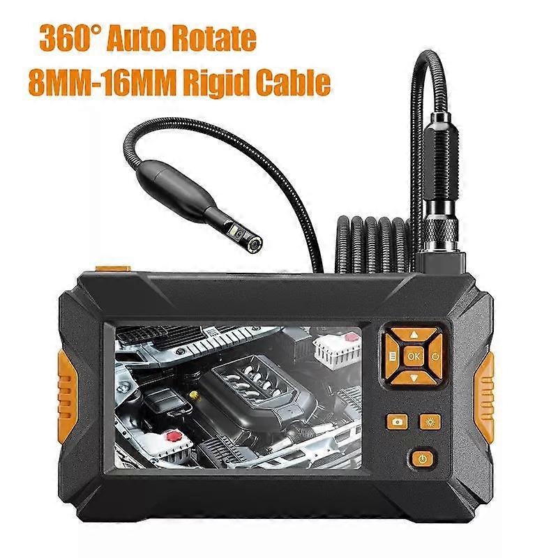 Auto-Rotate 360 Degeree Endoscope Dual Camera 4.3" 1080P HD IPS Color Screen Snake Tube IP68 Waterproof Lens Borescope