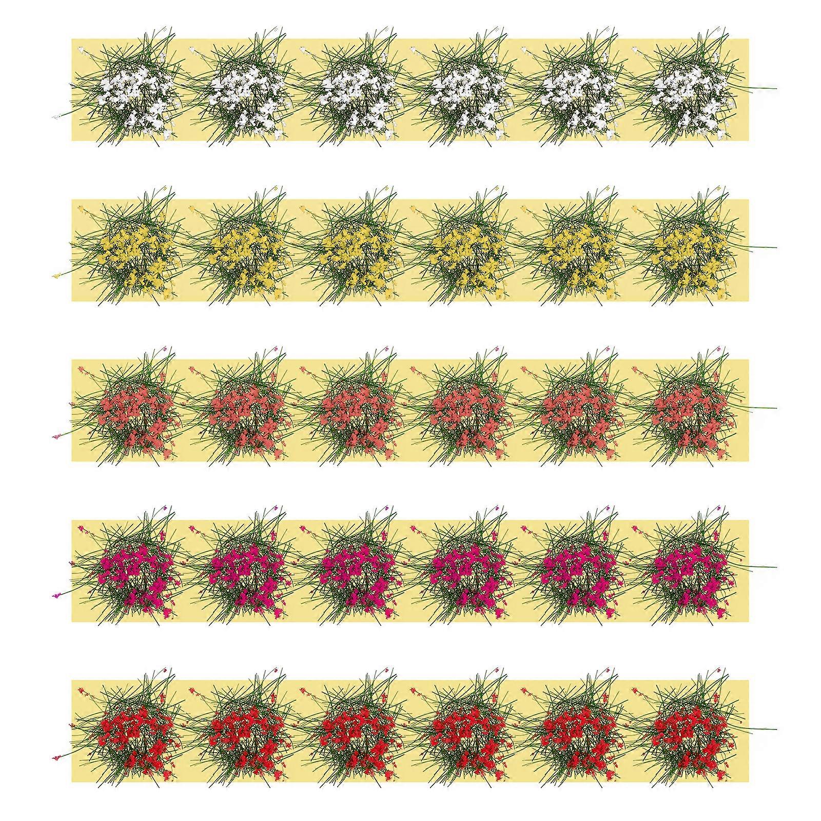 5pcs Microlandscape Mini Flower Clusters Static Scenery Models DIY Miniature Grass Clusters