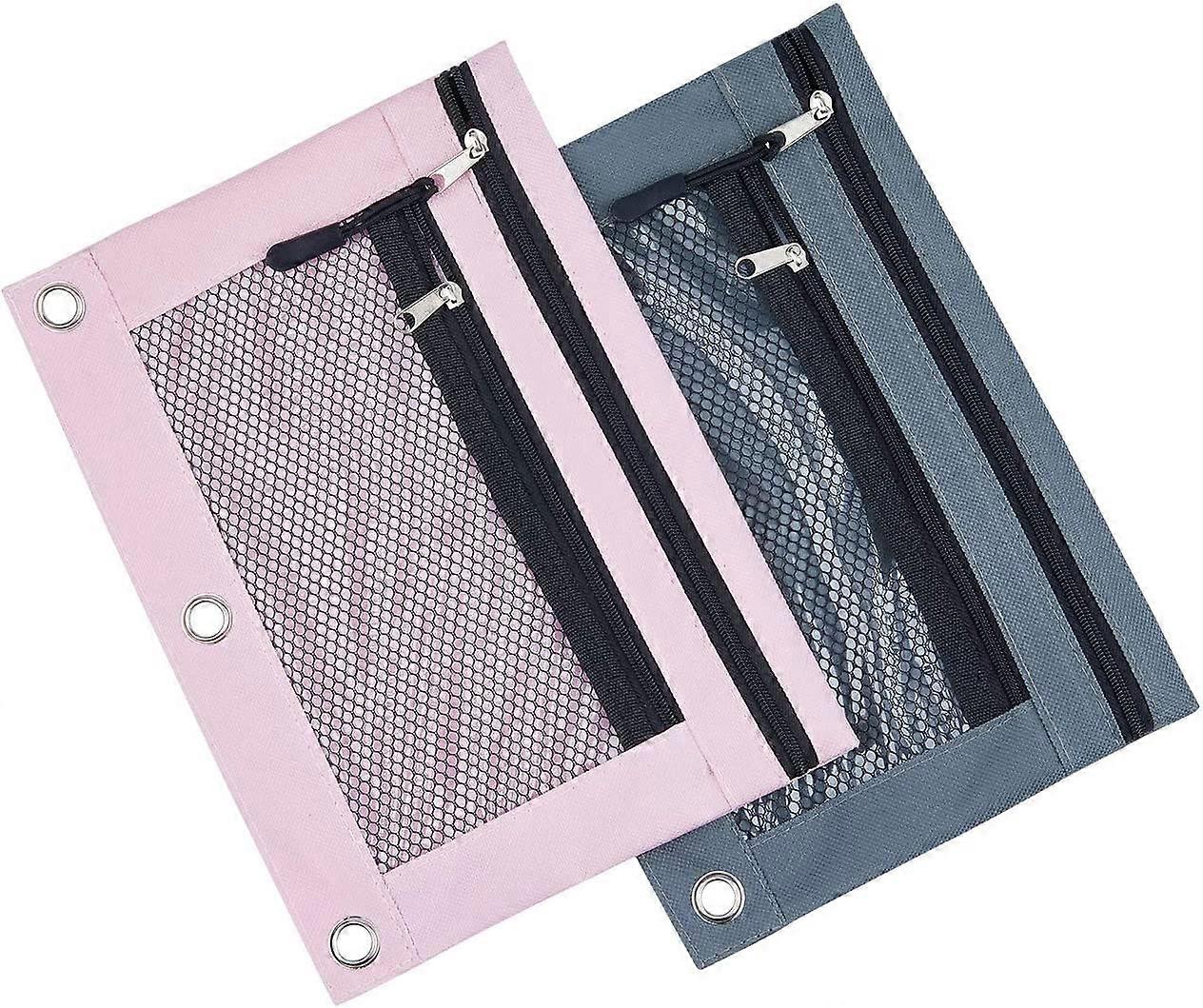 3 Rings Binder Pencil Pouch, Pencil Case with Clear Window