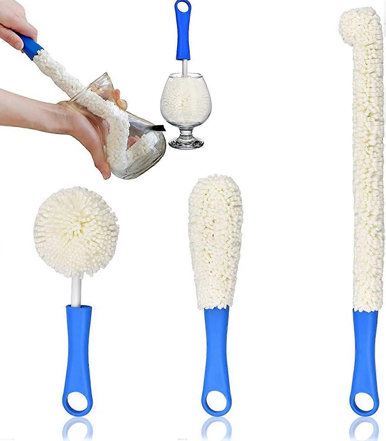 Phwj Pieces Wine Decanter Cleaning Brush, Soft Cleaning Brush, Glassware Decanters Cleaning Brush For Glass Wine Champagne Glasses Bottles Size 3