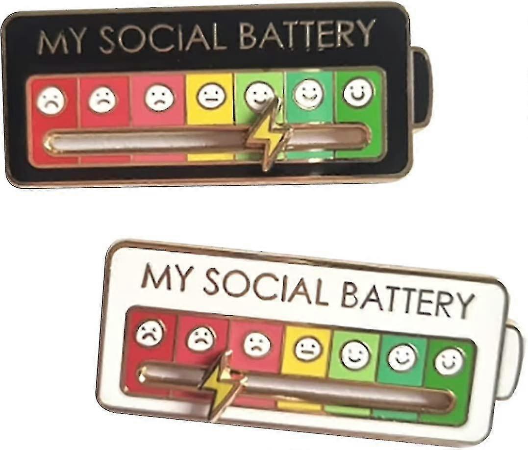 Social Battery Pin - 7 Days A Week Enamel Mood Pin, Functional Aesthetic Brooch