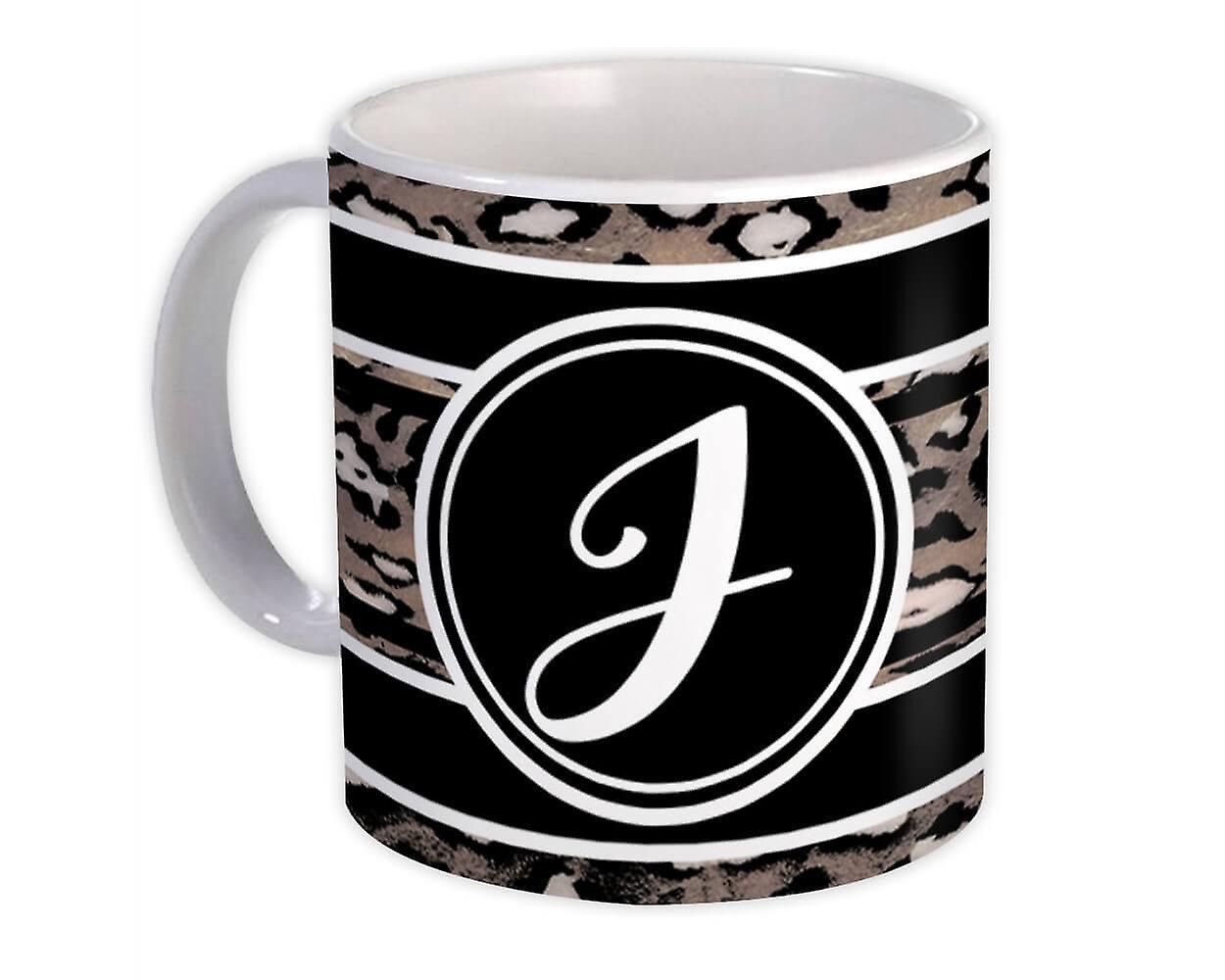 Gift Mug: Monogram Letter J Cheetah