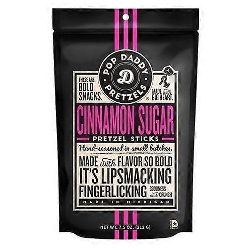 Pop Daddy Snacks Cinnamon Sugar Seasoned Pretzel Sticks ,7.5 Oz(Case Of 12)