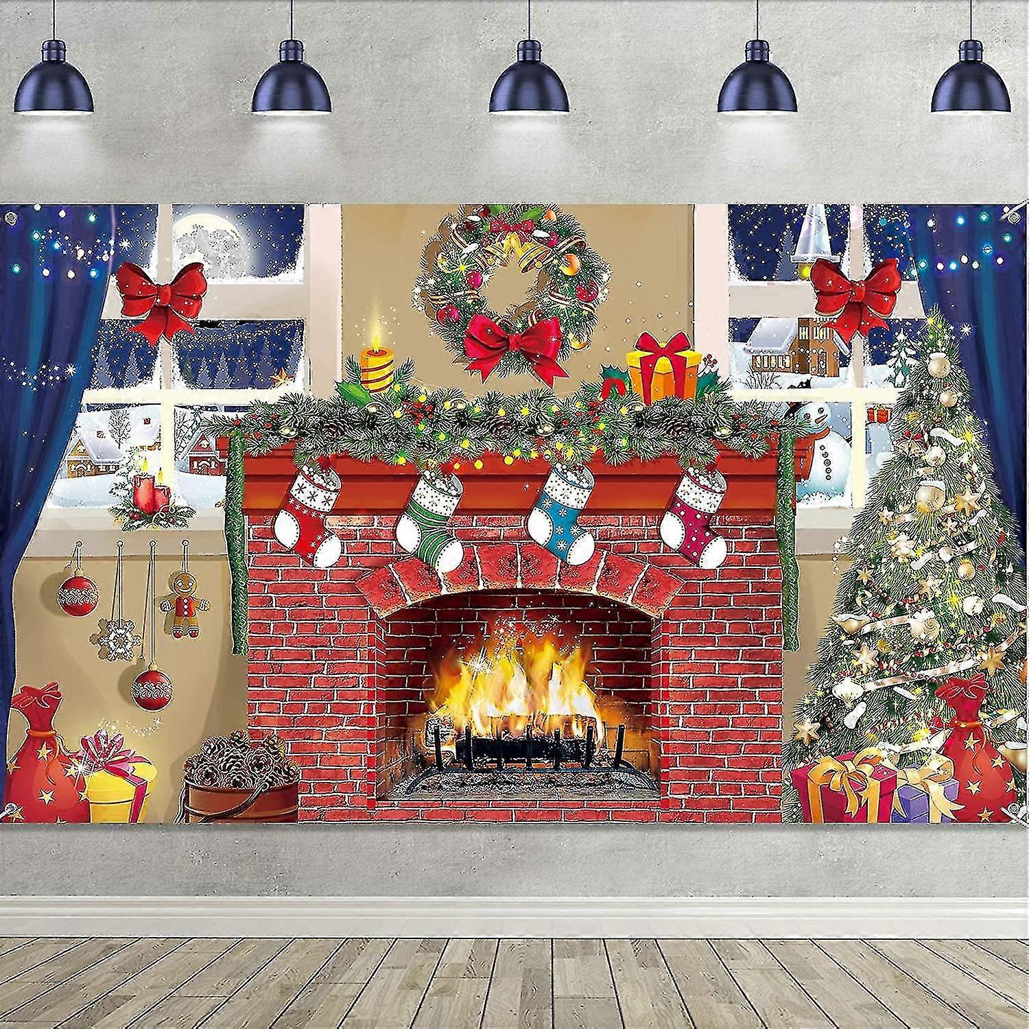 Joulutakka teema Koristetarvikkeet Sopivat joulukoristeluun Pojat tytöt Syntymäpäivä lomajuhlat Banneri Taustat 1 kpl Väri