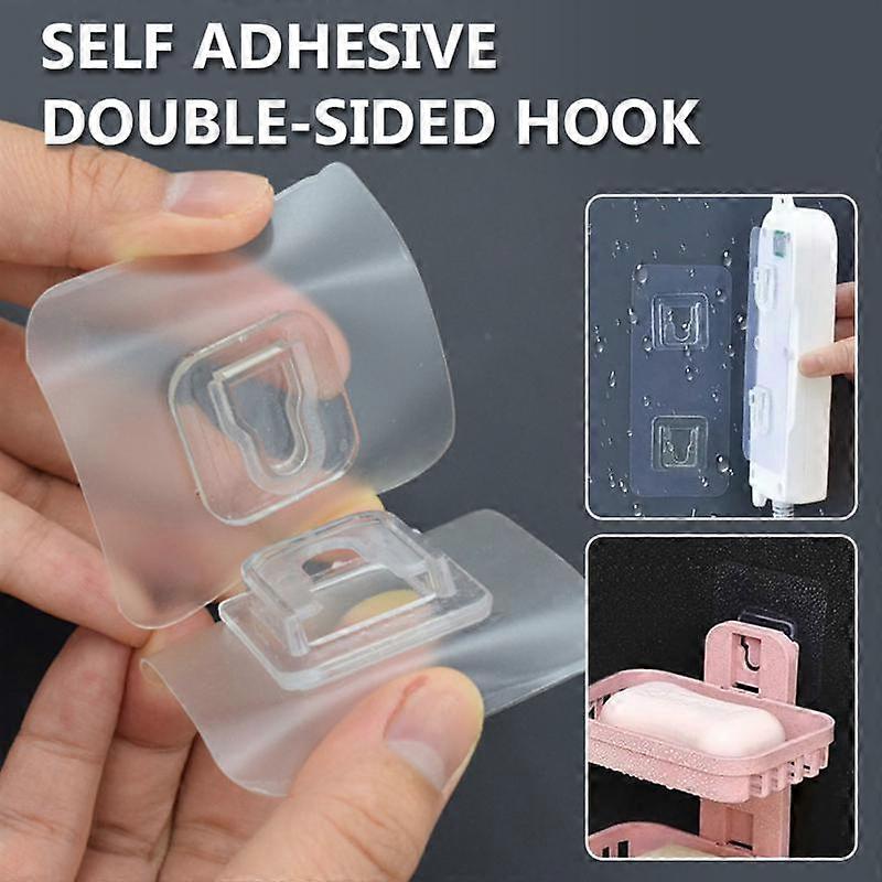 2/4/6 Pairs Multi-Purpose Hooks Double-sided Adhesive Wall Hooks Waterproof Clothes Hats Towel Hooks Kitchen Bath Door Hooks