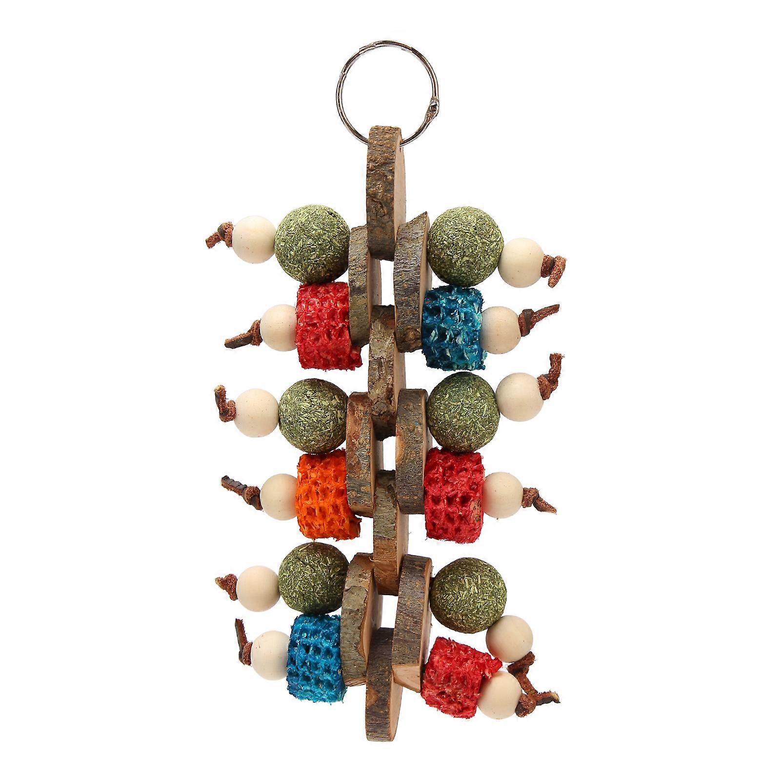 Bunny Cage Hanging Chew Toys Hand Crafted Multi Purpose Improves Digestion Rabbit Chew Toys for Teeth Grinding