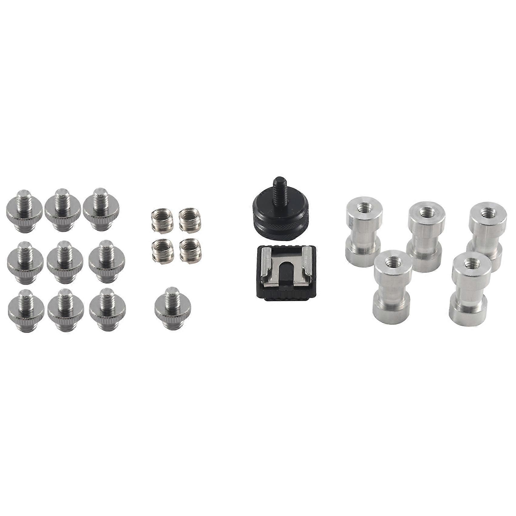 Camera Screw, 22 Pcs 1/4 Inch and 3/8 Inch Converter Threaded Screws Adapter Mount Camera Hot Shoe