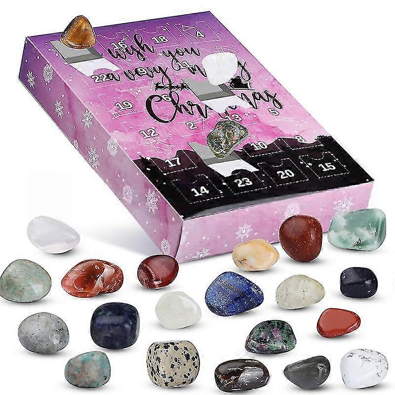 Christmas Advent Calendar,24 Days Natural Stone Gift Box,2024 Advent Calendar