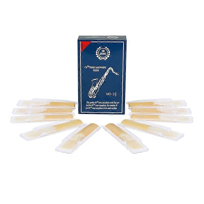 M MBAT 10 Pcs Eb Saxofón Tenor Lengüetas Fuerza 2.5 Instrumento de viento madera Piezas de saxofón Accesorios Caña de saxo