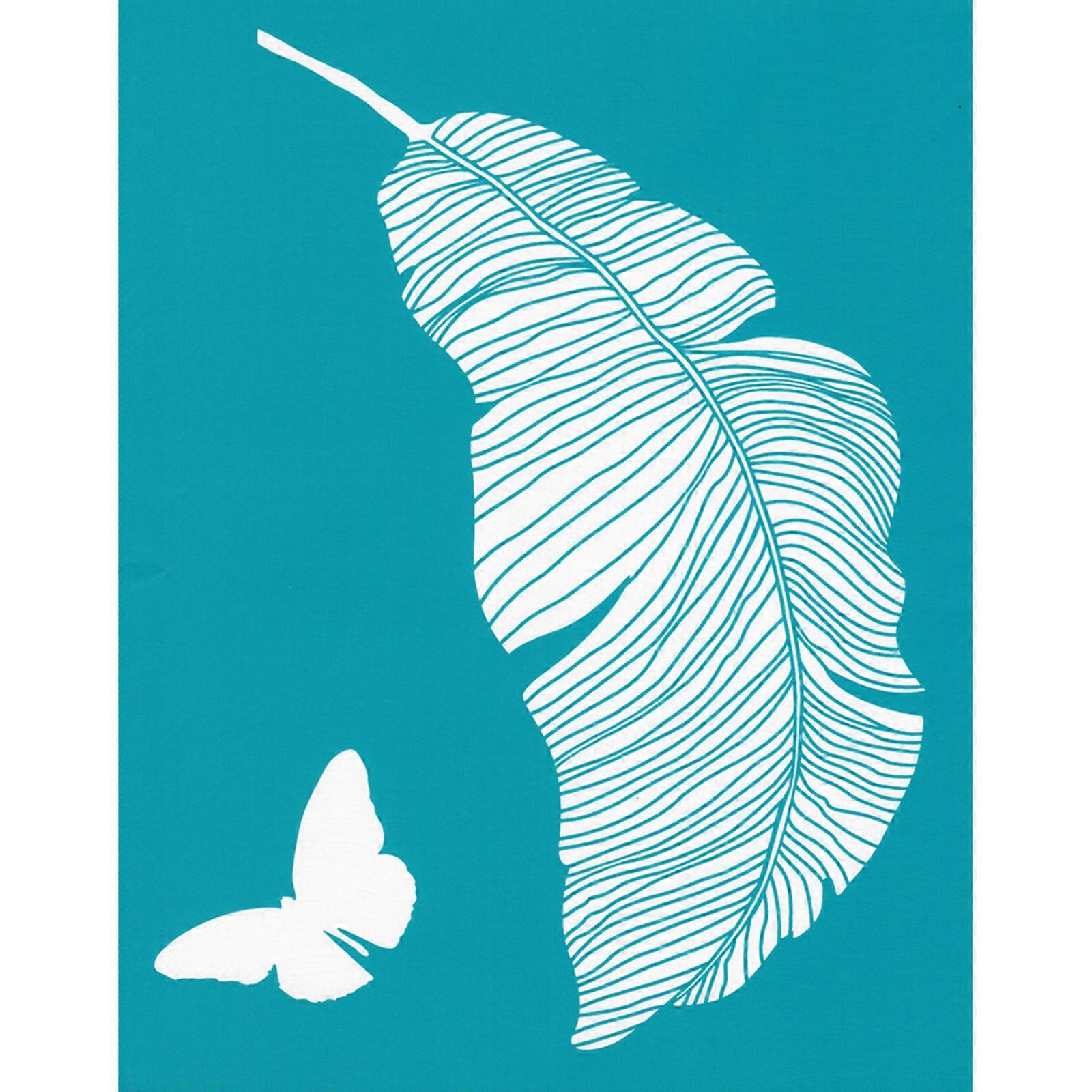 for Butterfly Feather Self Adhesive Silk Screen Printing Stencil Mesh Transfers