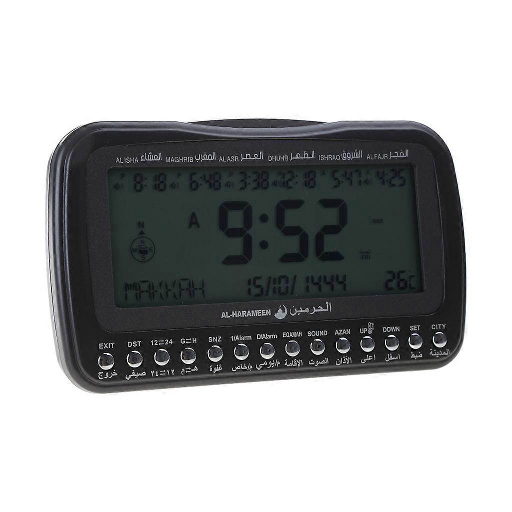 LCD Screen Table Clcok with Temperature Display bla Direction Ramadan Gift