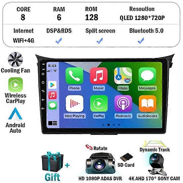 9'' For Hyundai i30 II 2 GD 2011 - 2017 Car Radio Video Player Multimedia Monitor Navigation GPS Head Unit Carplay Android Auto