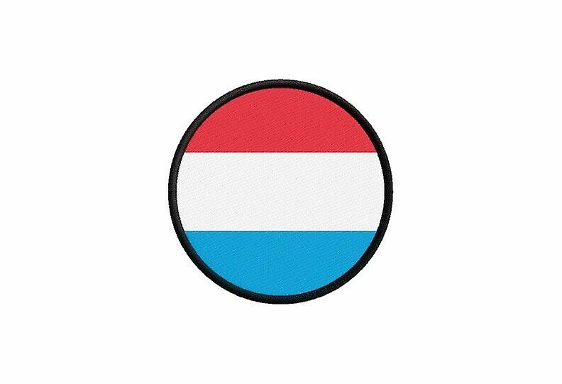 Patch ecusson flag luxembourg prints thermosticker round round roundcardus