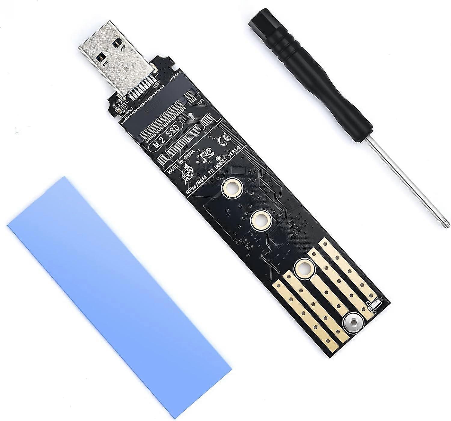 M.2 to USB Adapter M.2 NVME/NGFF Hard Drive USB3.1 Gen2 10Gbps USB to NVME PCI-E Converter Reader M Key & B+M Key Support UASP for 2280 2260 2242 2230
