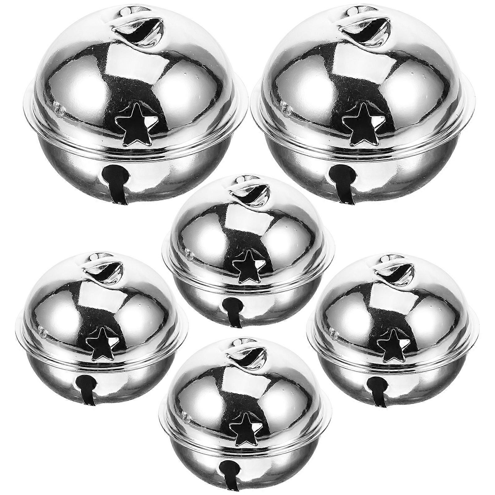 Christmas Gold Silver Lacquer Bells Pet Key Ring Women Bag Diy Use Accessories(Silver)