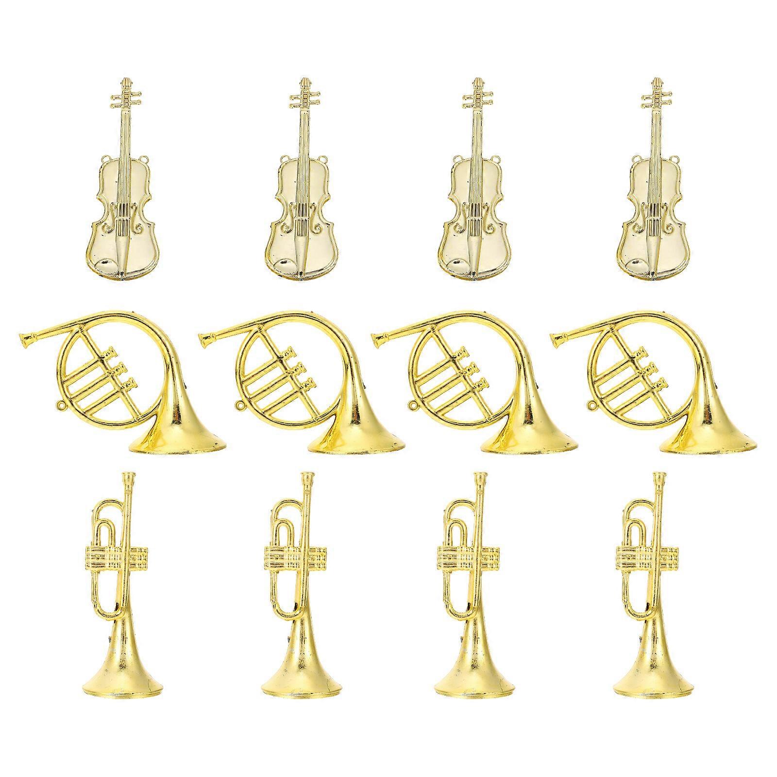 12ks DIY vianočných darčekov Dekorácie na vianočný stromček Zberateľský hudobný nástroj