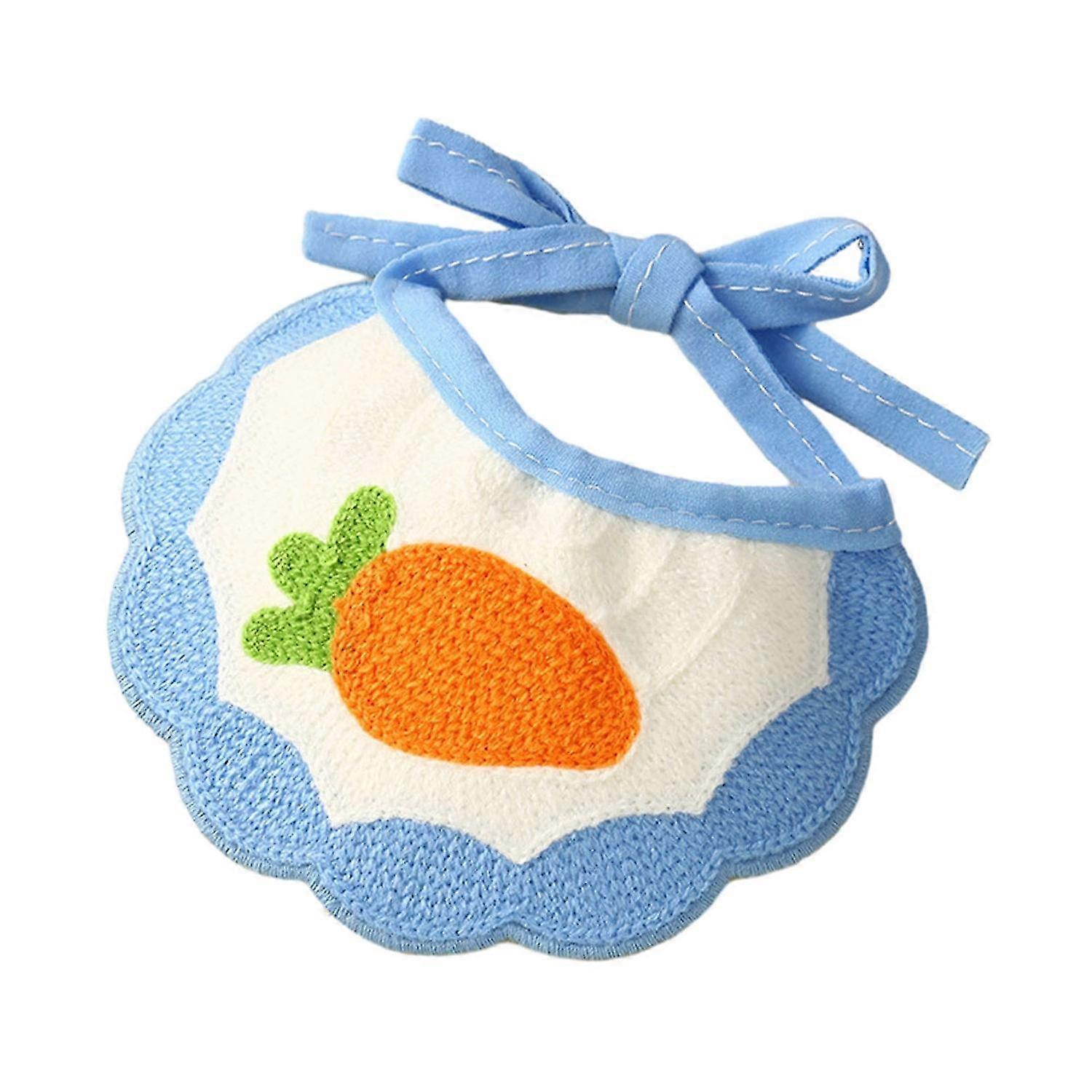 Pet Saliva Bib Adjustable Drawstring Design with Cute Embroidered Pattern Comfortable to Wear