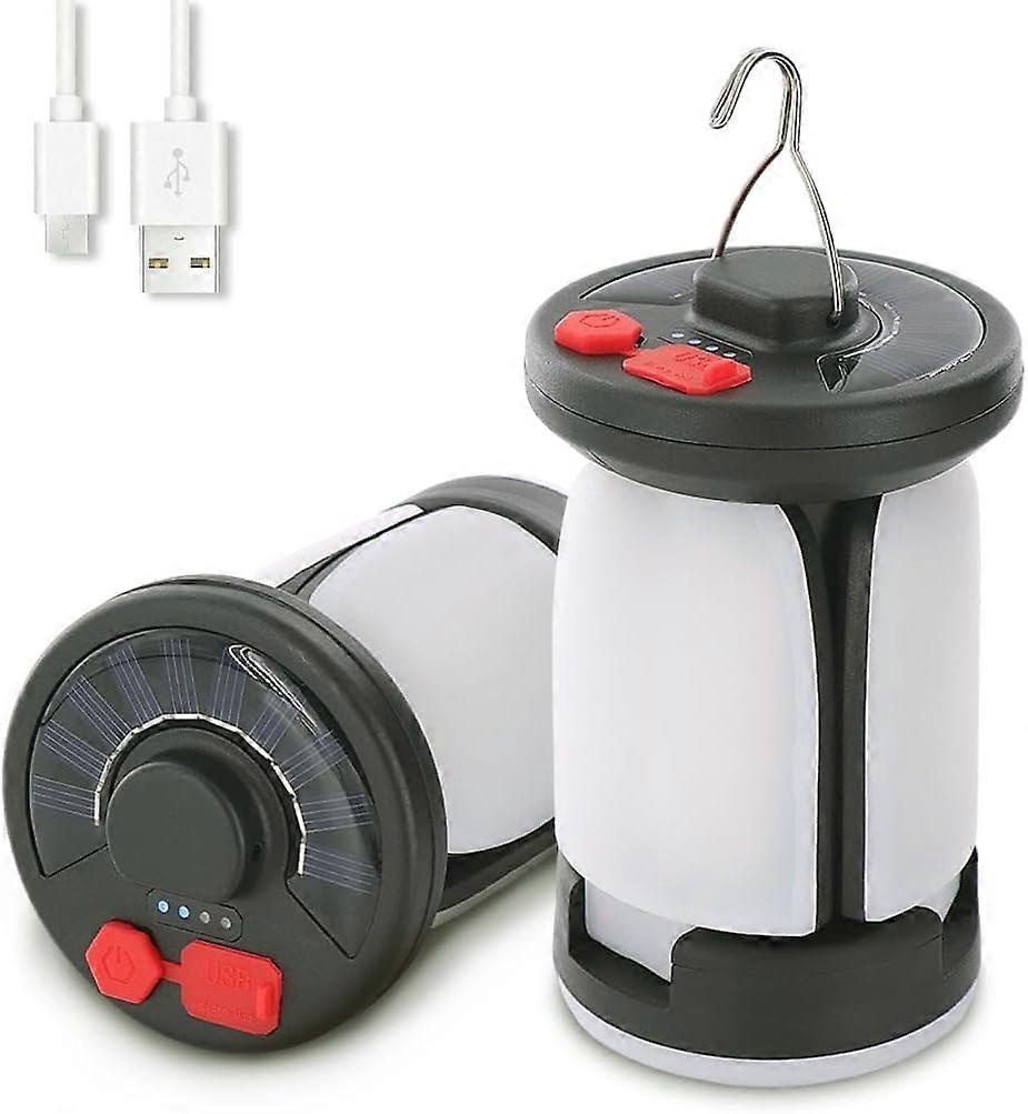 2 Pack Solar Powered Camping Lantern, 1000 Lumen 15H Rechargeable LED Lanterns(2PCS)