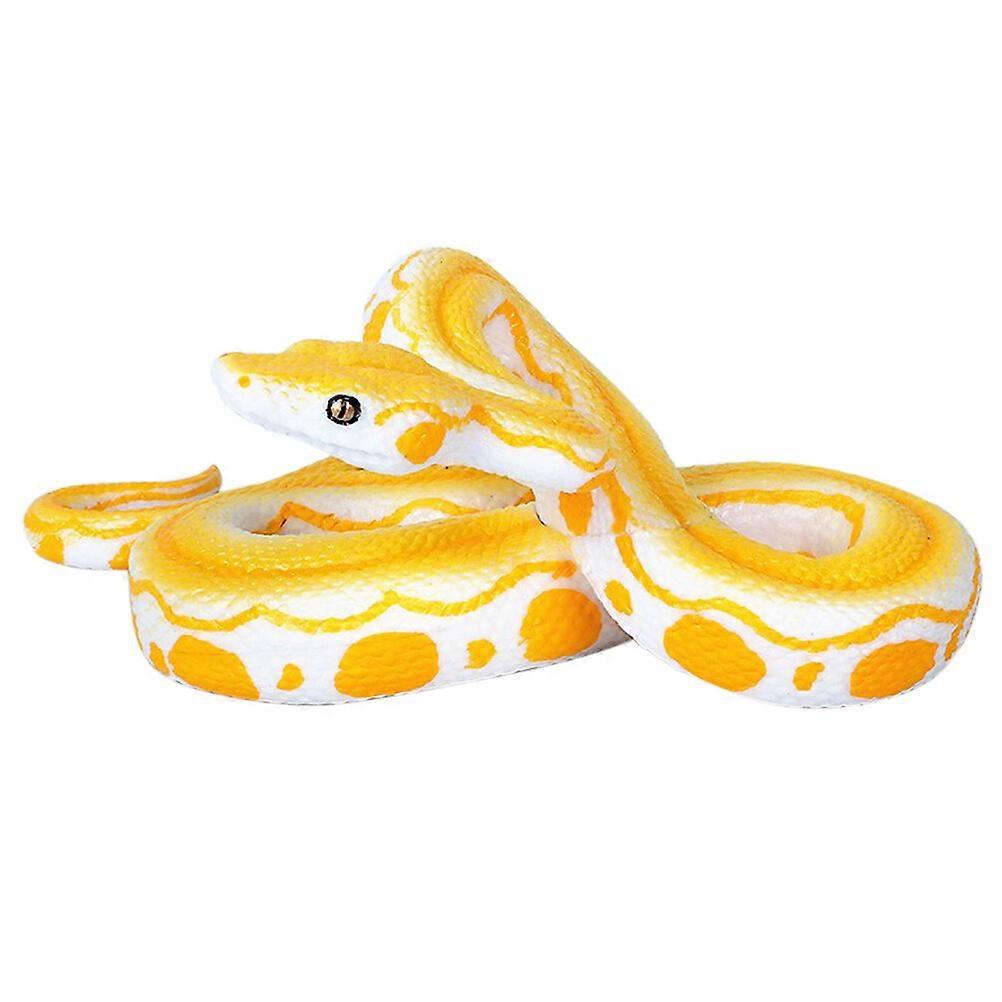 1Pc High Simulation Boa Model Toy Plastic Snake Desktop Model Trick Toy (Yellow)