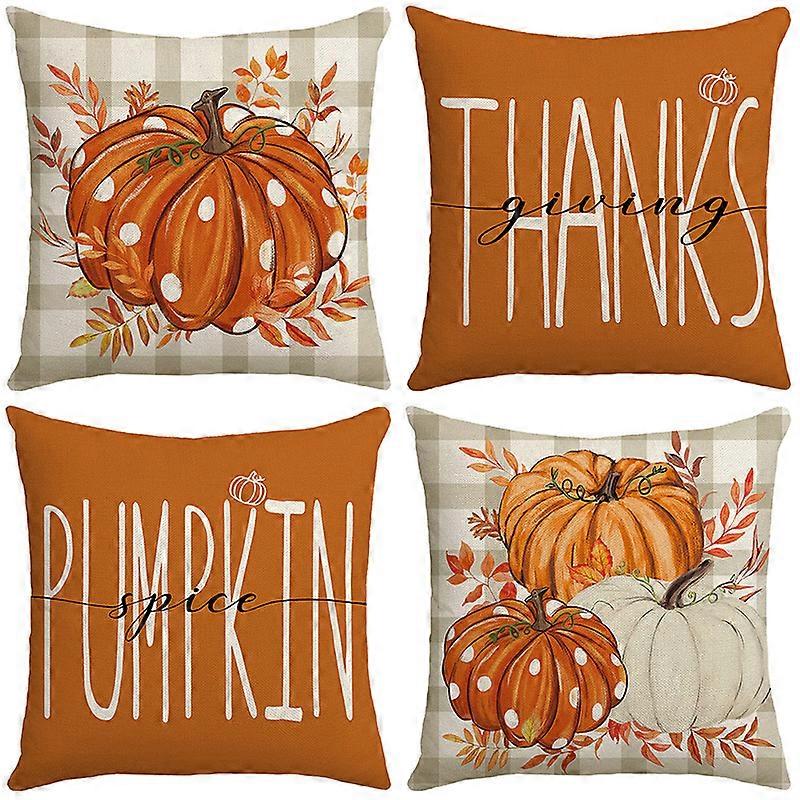 4pcs Atmosphere Pumpkin Throw Pillow Covers Fall Decorations Fall Pillow Case