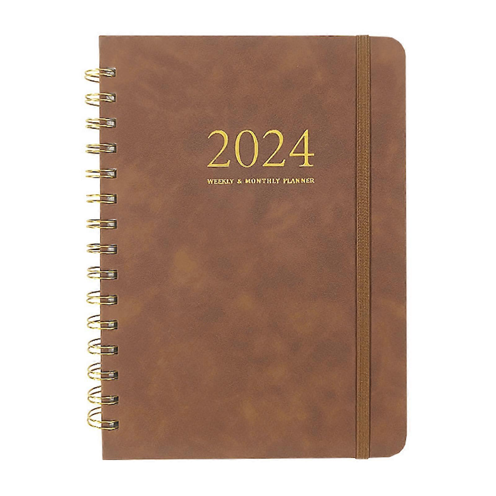 A5 Diary Agenda Notebook Smooth Writing Premium Thickened Page Coil Ring 2024 Weekly Planner Notebook Gift QingHai
