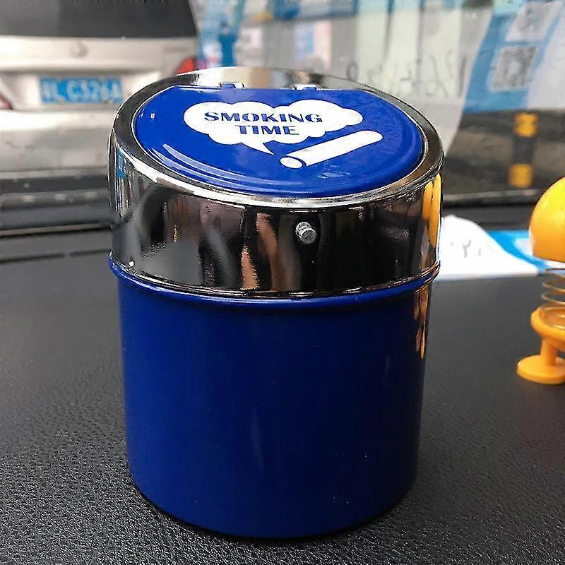 Stainless Steel Ashtray With Lid, Windproof Table Ashtray Blue