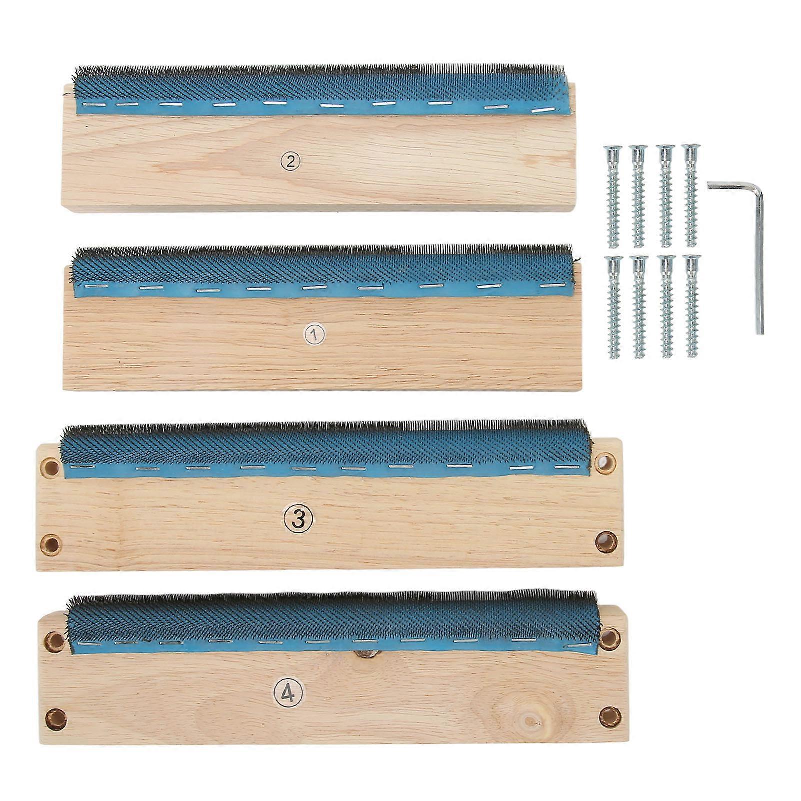 Embroidery Strip Frame 9.8in 4 Sides Sturdy Solidwood Easy Assembly Rug Hooking Frame with Screws Wrech for Tufting DIY