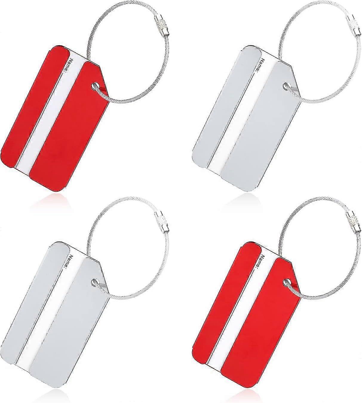 4個の飛行機の荷物タグ、アルミ金属の特徴的なスーツケースタグ識別タグ