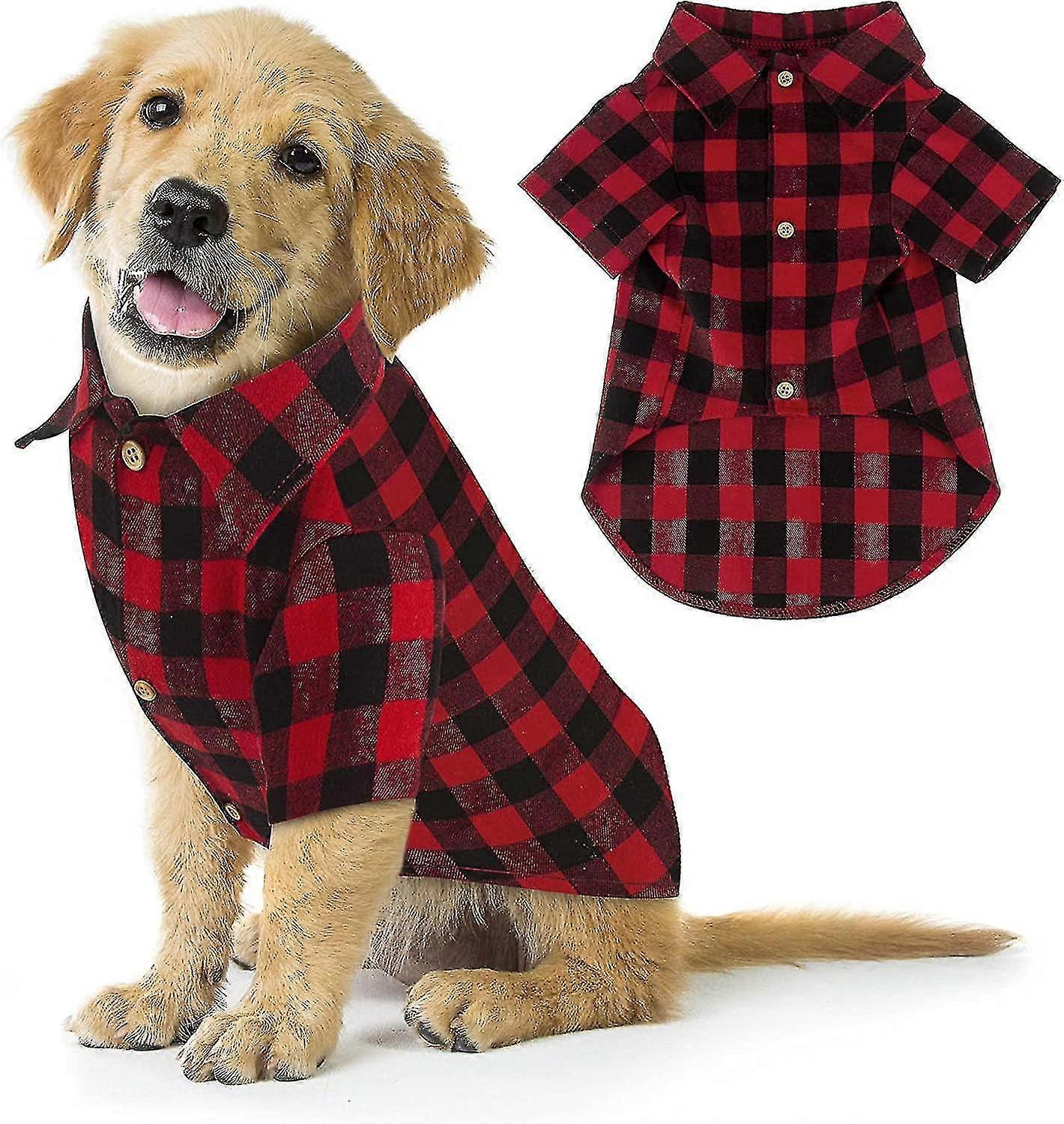Camicia per cani a quadri Red Buffalo Dog Outfit Soft Casual Dog Clothes for Small Medium Large Dogs Puppy Cats Halloween