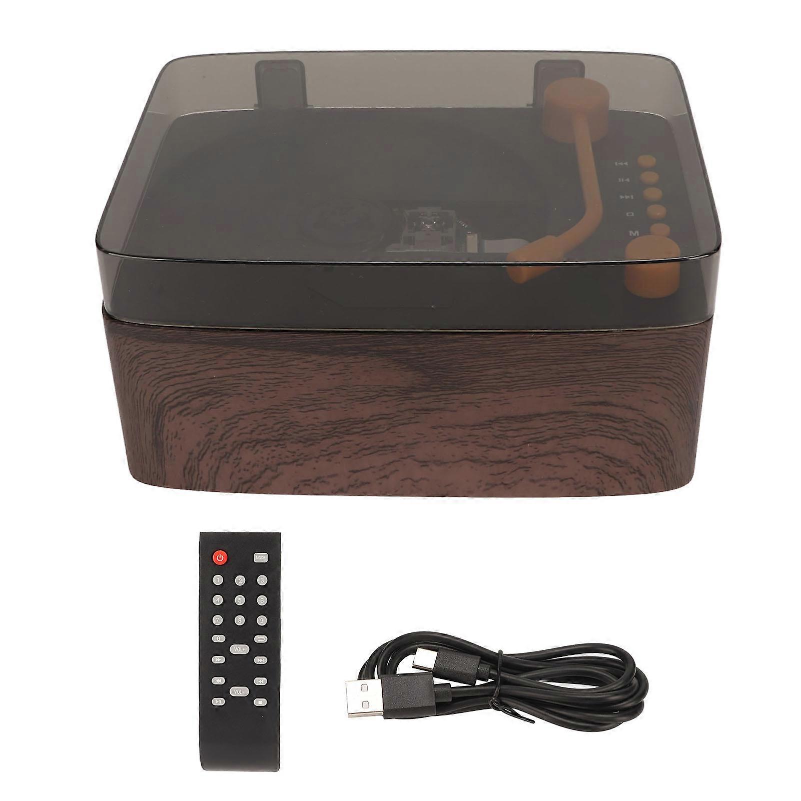 Bluetooth CD Player HiFi Stereo Portable CD Music Player with Remote Control Dust Cover Wood Grain Color
