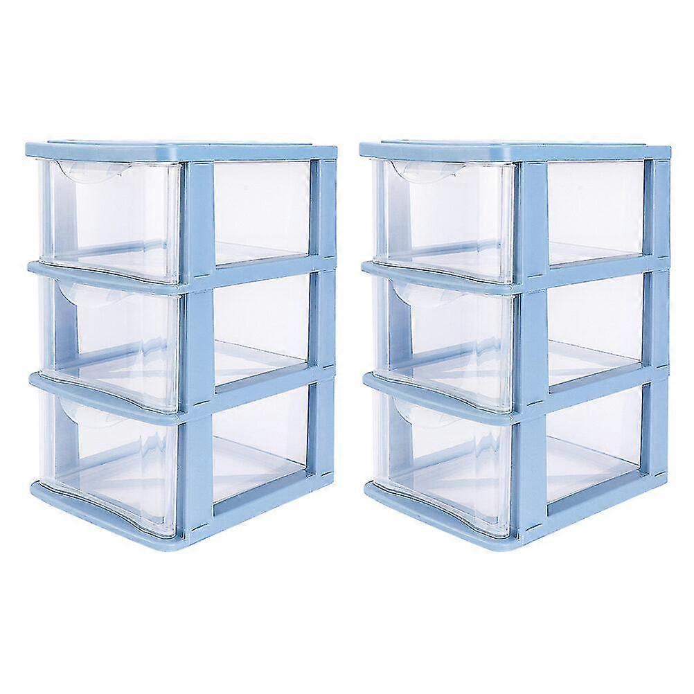 2pcs Desktop Storage Boxes Sundries Organizers Drawer Type Storage Boxes
