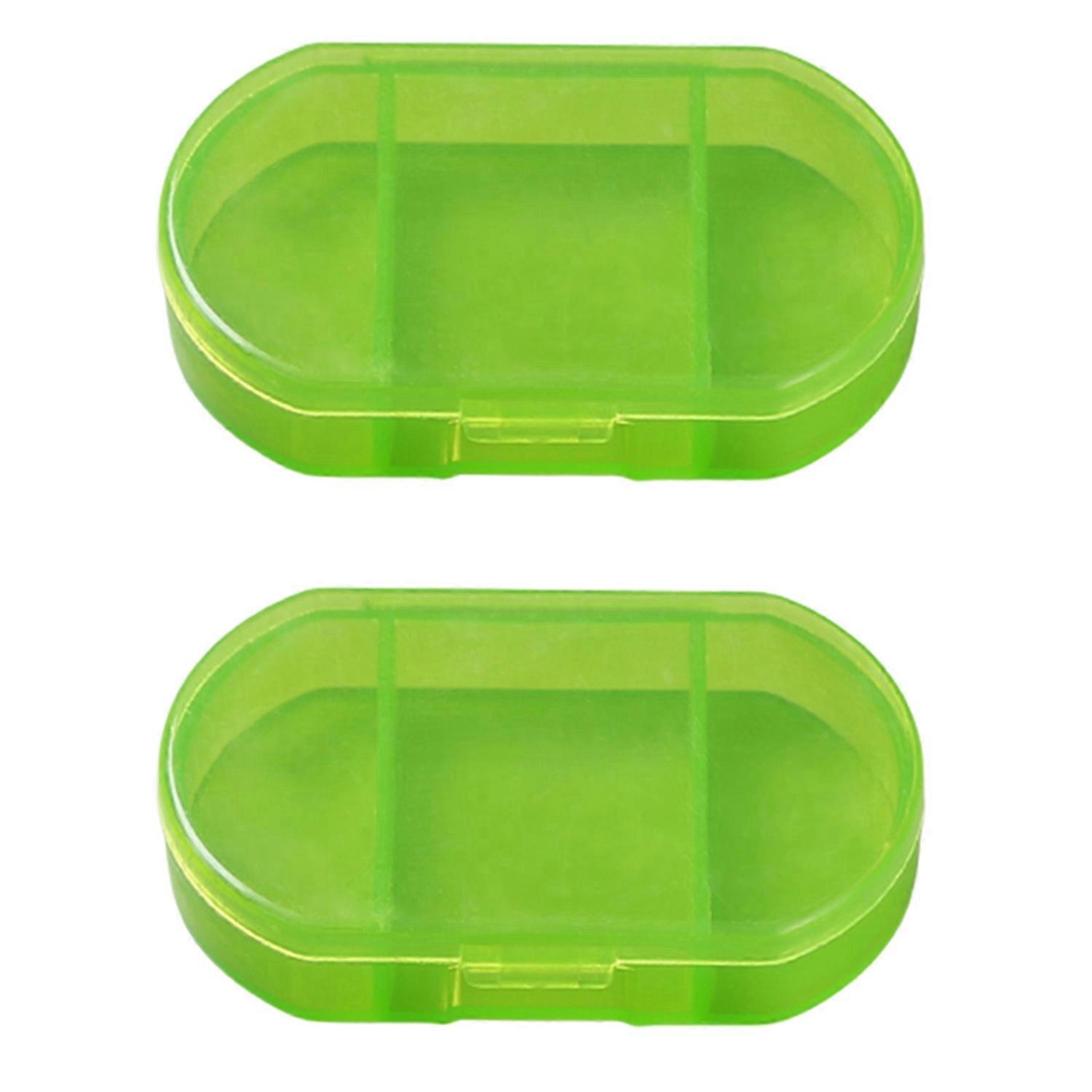 2Pcs Pill Box Avoid Light Compartmentalized Transparent Dustproof Portable Carry-on Pill Dispenser