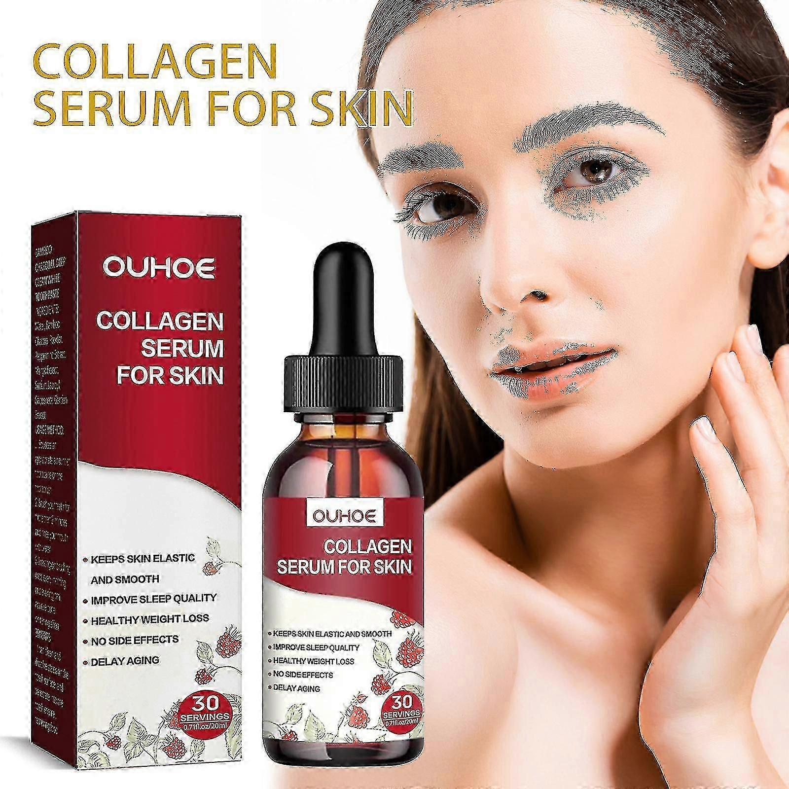 OUHOEコラーゲンエッセンスは、小じわを退色させ、肌を若返らせ、肌を持ち上げて引き締め、スリムなボディ、アンチシワエッセンス、アンチ
