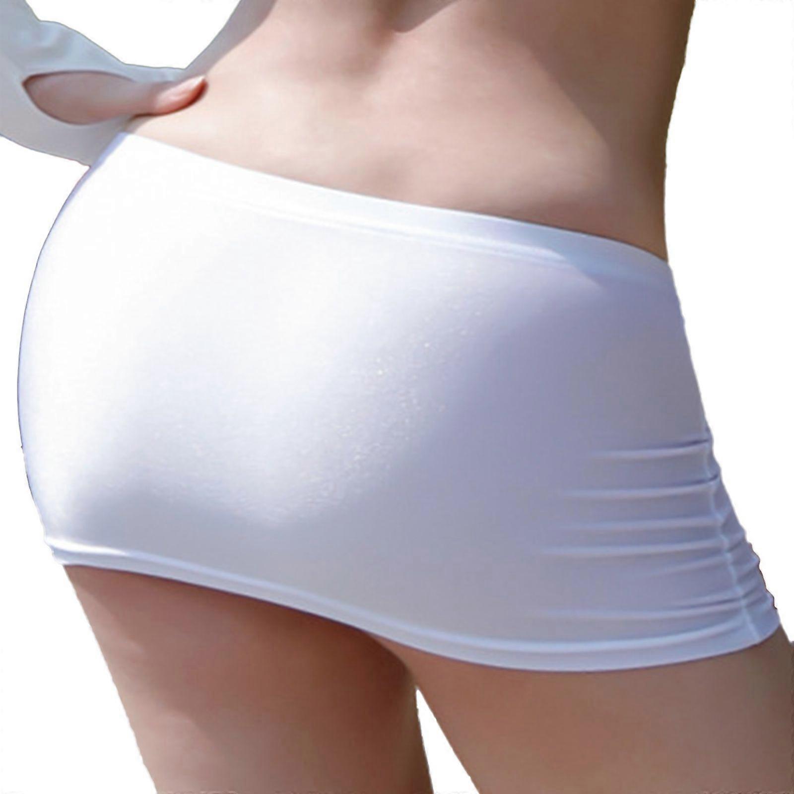 Szexi Női Alacsony Szárú Miniszoknya Egyszínű Rugalmas derékpánt Fehérnemű Bodycon Mini szoknya Strandruházat Hálóruha