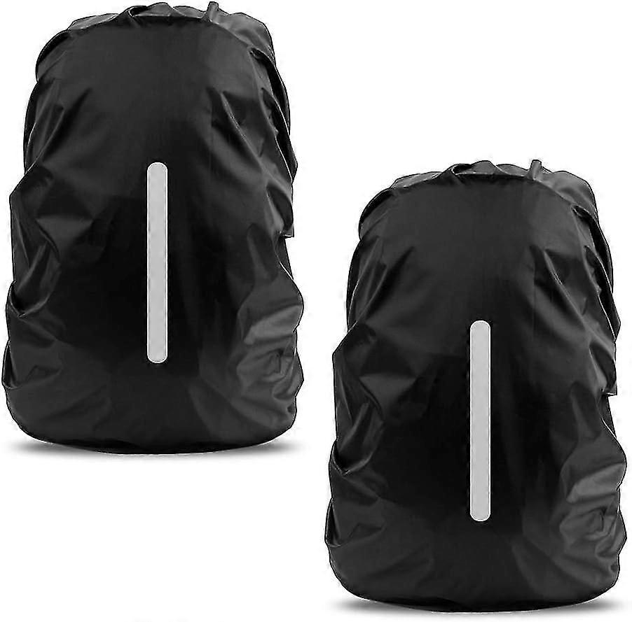 Housse de pluie imperméable 2pcs pour sac à dos, protecteur anti-pluie réfléchissant pour anti-poussière et antivol M 26L-40L
