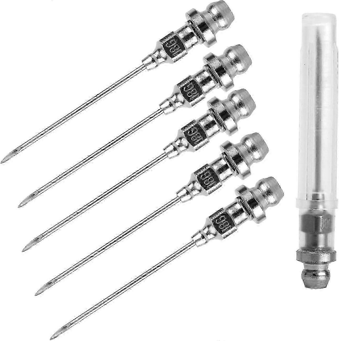 5pcs Grease Injector Needle, Mini Bearing Grease Needle Nozzle Portable and